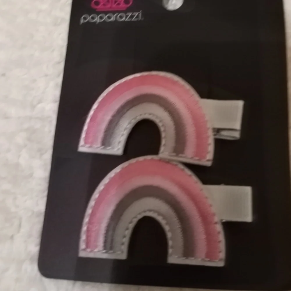 Follow Your Rainbow-Pink Hair Clips NWT
